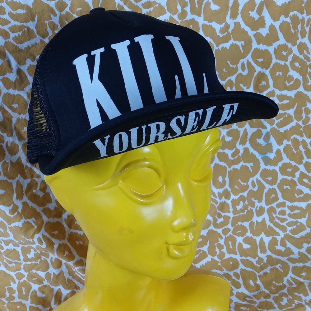 Kill yourself black snapback hat